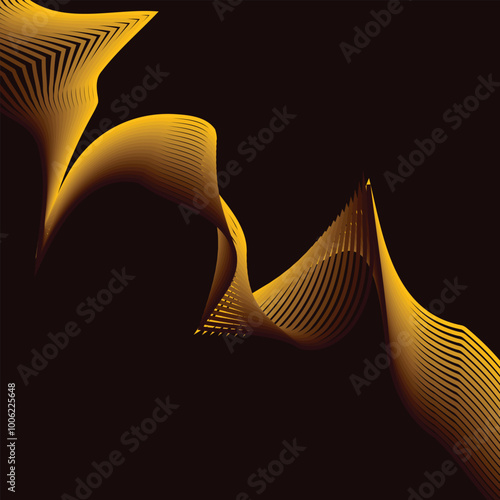 Gold Lines On Black Background Stock Vectors, Clipart and Illustrations
