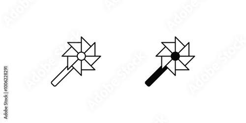 pinwheel set icon with white background vector stock illustration
