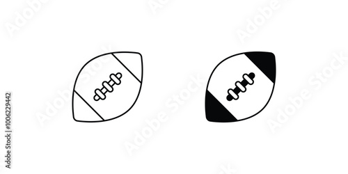 rugby set icon with white background vector stock illustration