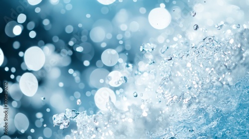 Wallpaper Mural Frozen Waves, dynamic movement of blue water and snow, a blizzard backdrop with a soft watercolor effect, capturing the essence of winter's chill and fluidity. Torontodigital.ca