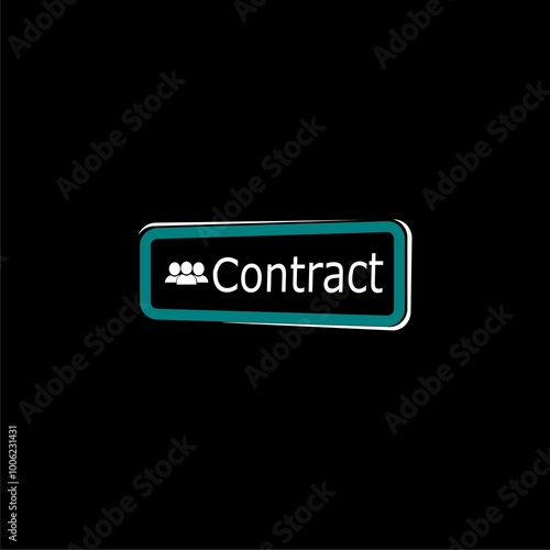 Finance concept icon. Business People icon and text .Contract on Black chalkboard background.