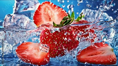 Apple closeup water, apples causing a vibrant splash