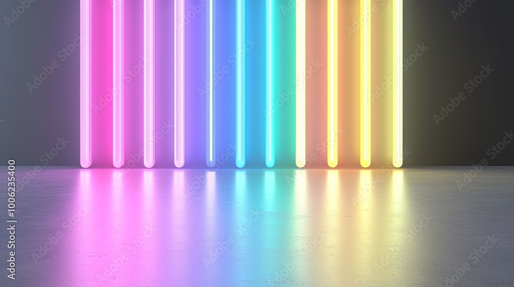 3D rendering. Abstract futuristic neon background. Purple lines glowing in the dark. Ultraviolet spectrum. A minimalist background. 3D rendering. Abstract futuristic neon background. Purple lines glowing in the dark. Ultraviolet spectrum. A minimalist background.