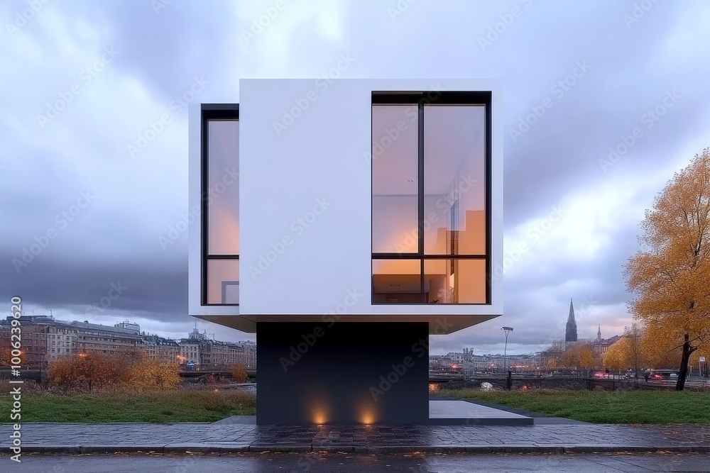 Modern Two-Story House Design with Glass Windows Modern Two-Story House Design with Glass Windows
