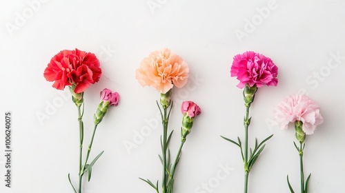 Beautiful Carnations on Light Background