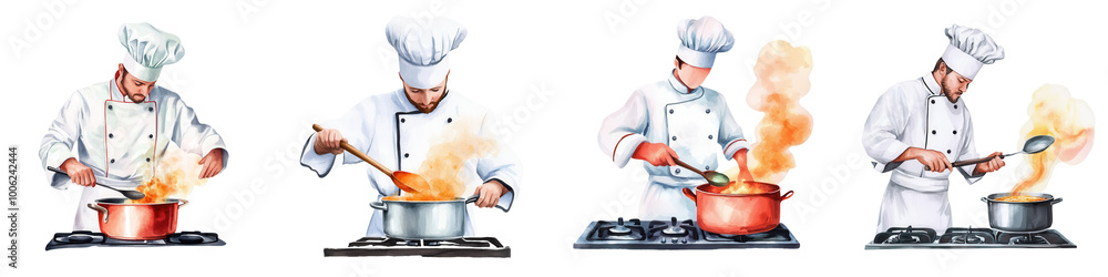 Professional chef cooking gourmet dishes with flair and creativity, showcasing culinary skills in vibrant kitchen. Professional chef cooking gourmet dishes with flair and creativity, showcasing culinary skills in vibrant kitchen.