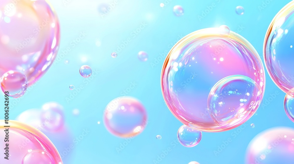 Flying bubbles on a colorful background. Abstract desktop wallpaper background for computers. Flying bubbles on a colorful background. Abstract desktop wallpaper background for computers.