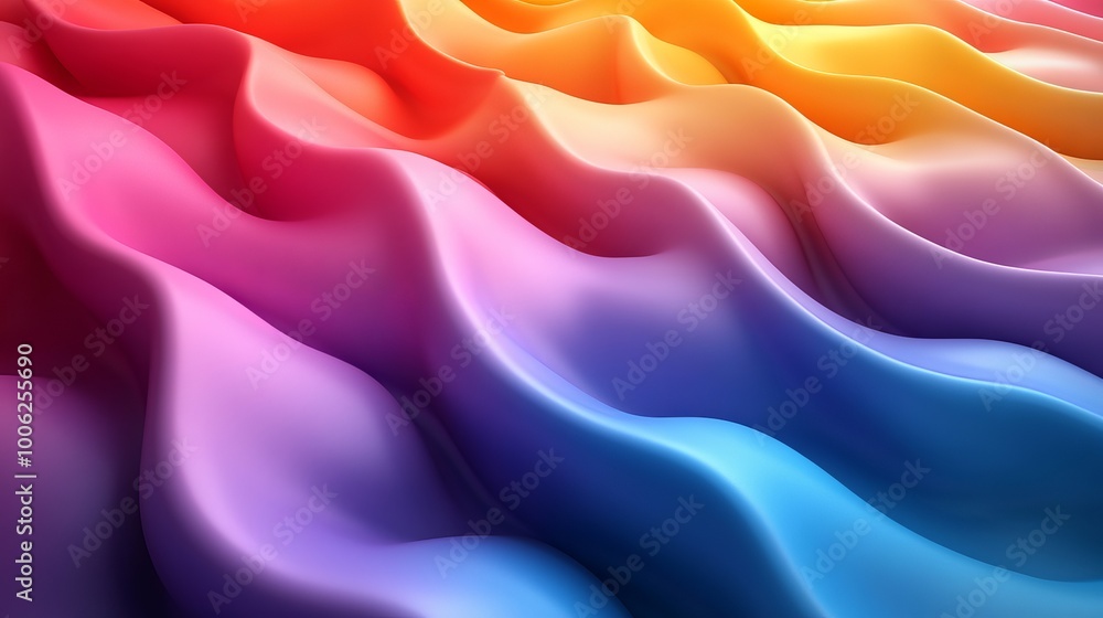 Fototapeta premium Colorful abstract wave pattern flowing smoothly in 3d