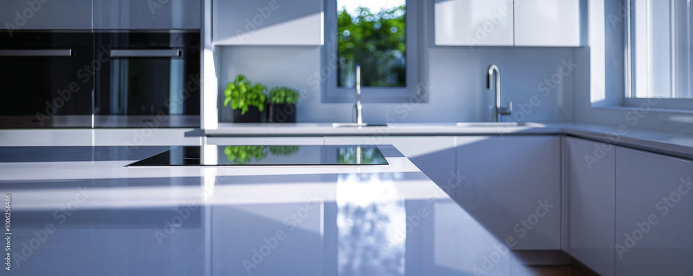 Clean bright modern empty kitchen in a contemporary household Clean bright modern empty kitchen in a contemporary household