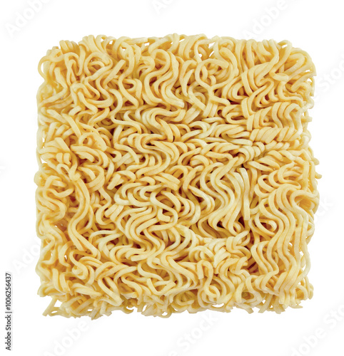 instant noodles isolated on white background with cutting path.