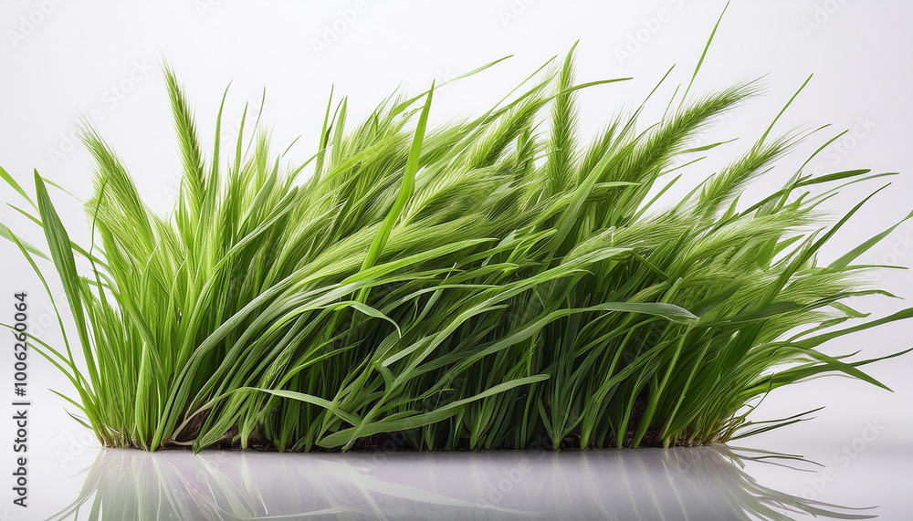 A green grass with a white background A green grass with a white background