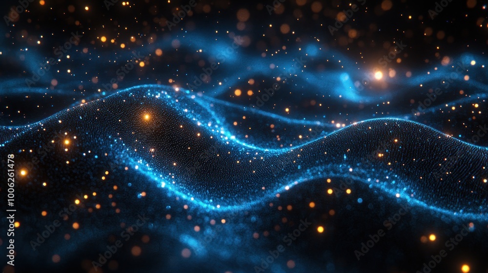 Fototapeta premium Abstract Blue and Gold Wave