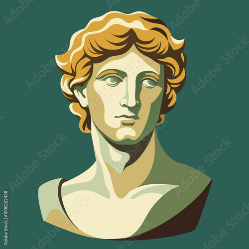 antique statue of david or apollo vector illustration