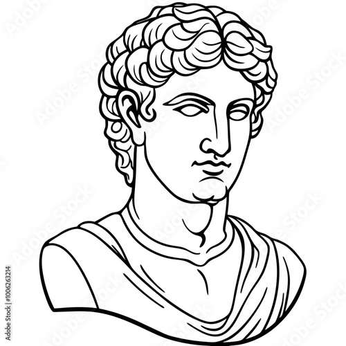 antique statue of david or apollo vector illustration