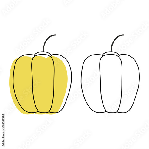 icons, vegetables. set of vegetables. linear art. healthy food