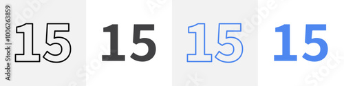 15 number icon vector set use for web