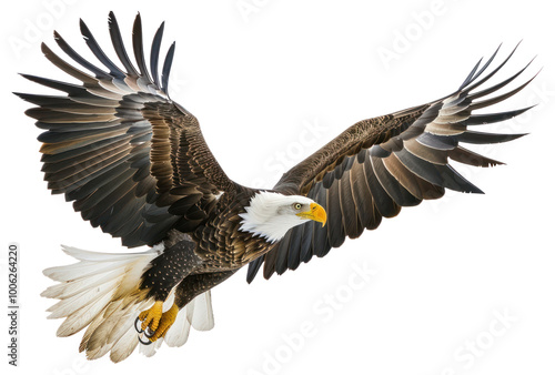 PNG Majestic bald eagle in flight