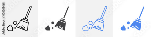 broom icon vector set use for web