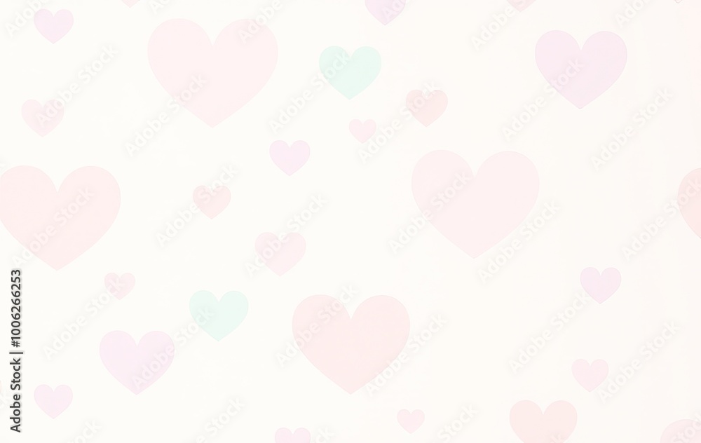 Soft pink and light blue hearts on a white background. Soft pink and light blue hearts on a white background.