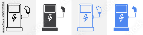charging station icon vector set use for web