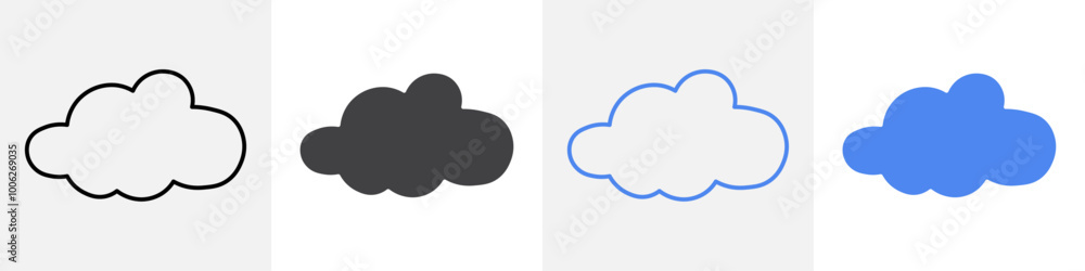 Obraz premium cloud icon vector set use for web