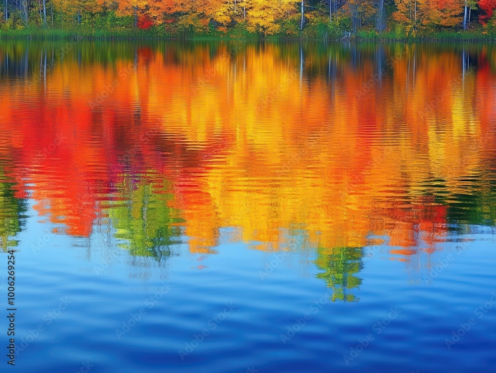 Lake reflection with vibrant colors, soft natural lighting, serene atmosphere, photo-realistic, high contrast Lake reflection with vibrant colors, soft natural lighting, serene atmosphere, photo-realistic, high contrast