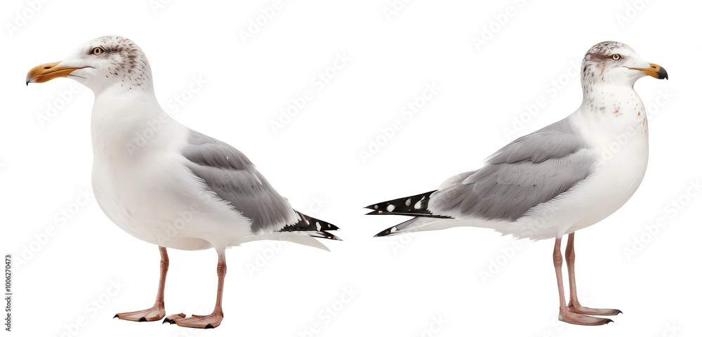 two seagulls isolated on transparent background two seagulls isolated on transparent background