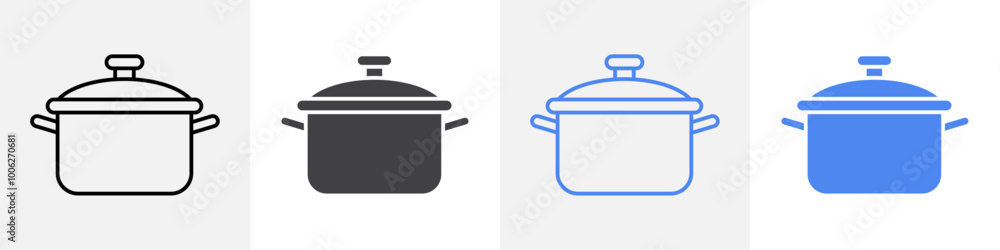 cooking pot icon vector set use for web cooking pot icon vector set use for web