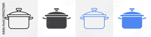 cooking pot icon vector set use for web