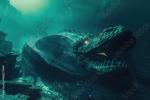 naga dragon under the sea
