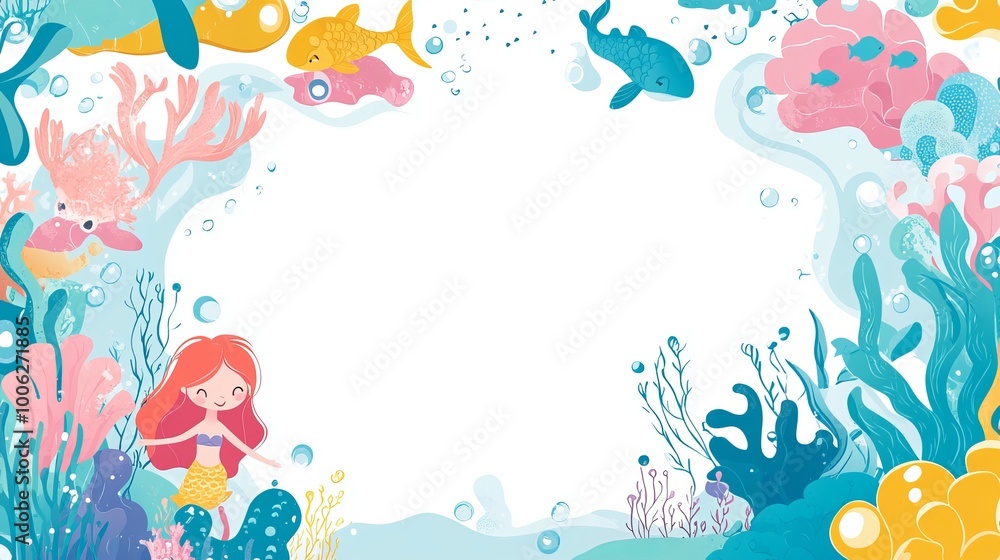 Underwater concept invitation template Underwater concept invitation template