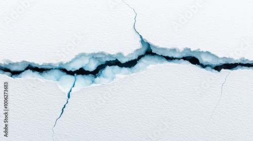 Cracking Ice Breaking Apart and Falling into the Ocean