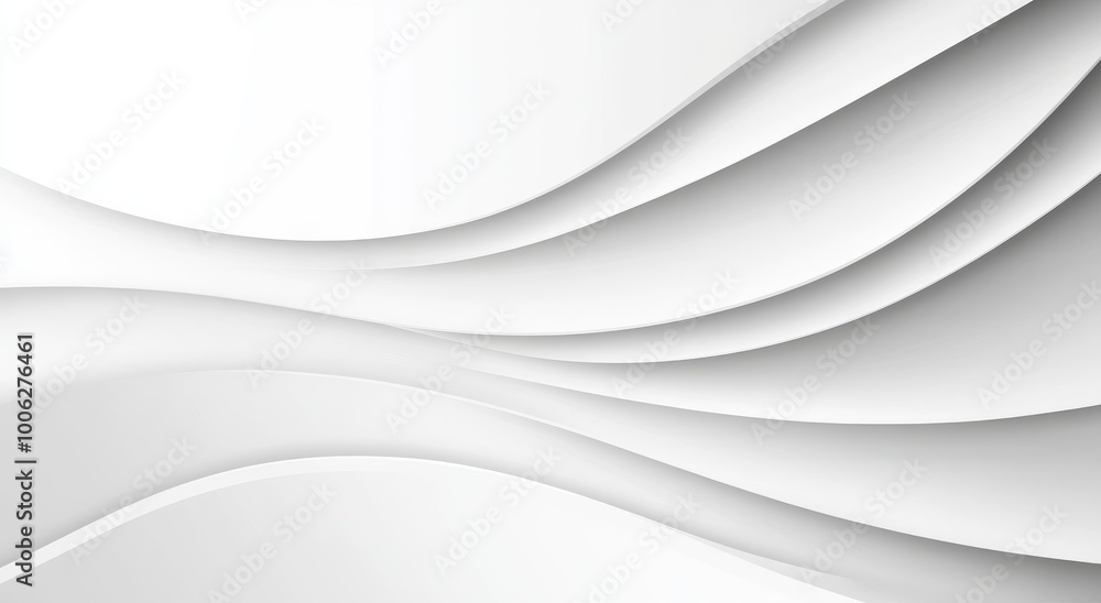 Abstract White Background with Three-Dimensional Curves in the Shape of Ribbons Abstract White Background with Three-Dimensional Curves in the Shape of Ribbons