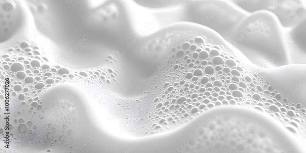 Close-up of soap foam texture showcasing white bubbles in a frothy surface, presented in abstract macro photography with soft focus and high-key lighting for a clean hygiene concept. Close-up of soap foam texture showcasing white bubbles in a frothy surface, presented in abstract macro photography with soft focus and high-key lighting for a clean hygiene concept.