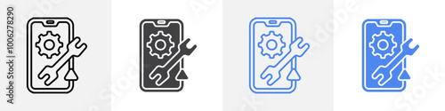 mobile setting icon vector set use for web