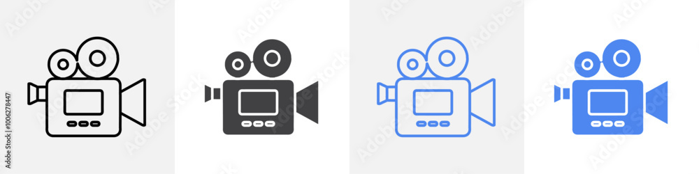 movie camera icon vector set use for web movie camera icon vector set use for web