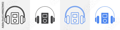 mp3 player icon vector set use for web