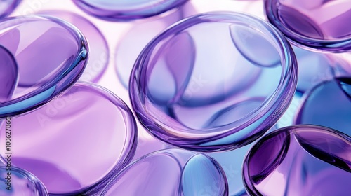 Abstract background of 3d spheres creating purple glass texture