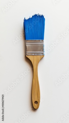 Wallpaper Mural New paintbrush with blue bristles on white background Torontodigital.ca