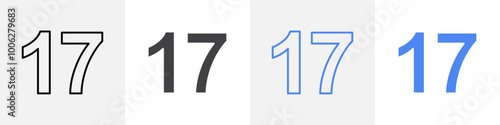 number 17 icon vector set use for web