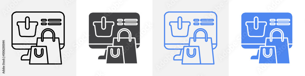 online shopping icon vector set use for web online shopping icon vector set use for web