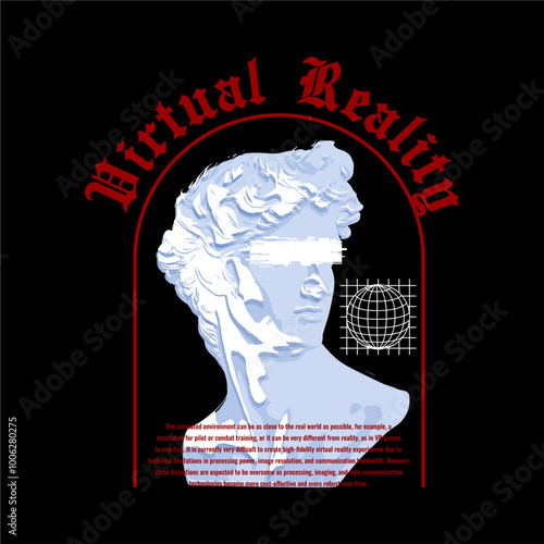 statue virtual reality vintage style