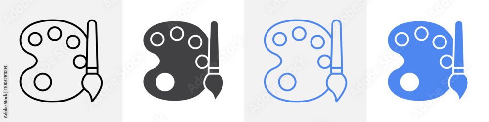 painting pallete icon vector set use for web painting pallete icon vector set use for web