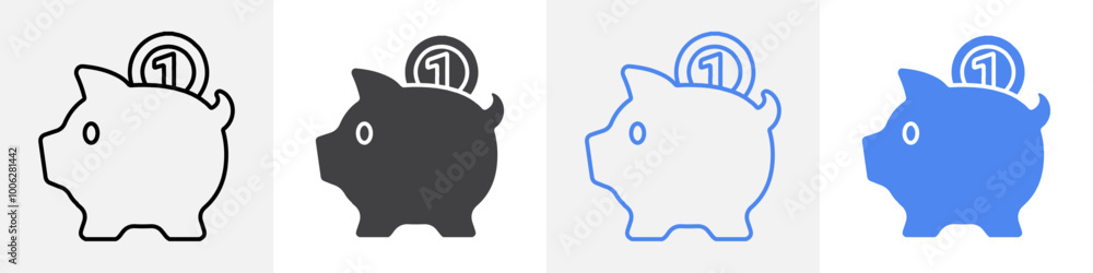 Obraz premium piggy bank icon vector set use for web