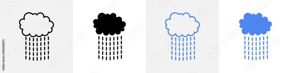 rain icon vector set use for web rain icon vector set use for web