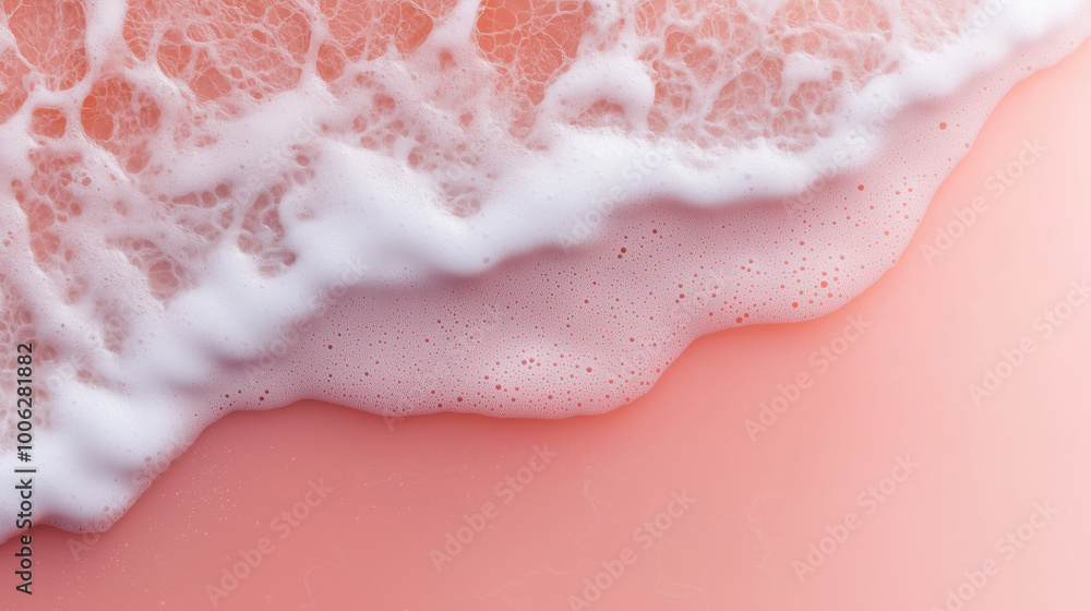 Fototapeta premium Soft Pink Foam and Waves Abstract Background 