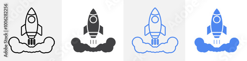 rocket icon vector set use for web