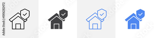 safe house icon vector set use for web