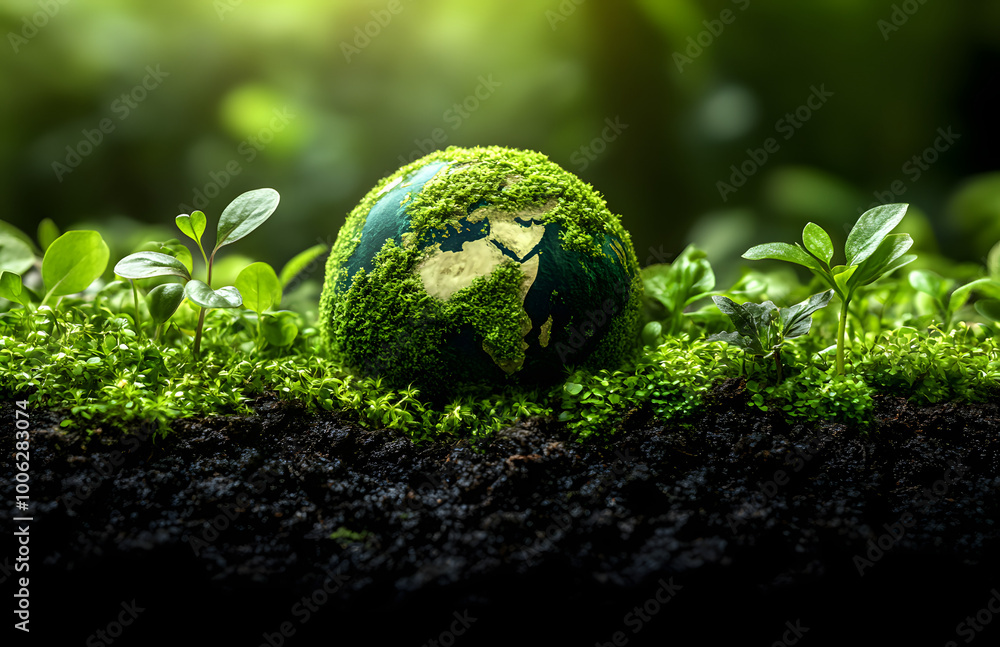 Green Earth with Plants Growing in Soil
Green Earth with Plants Growing in Soil