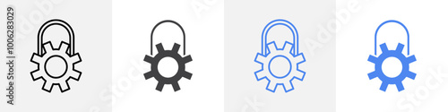 setting lock icon vector set use for web